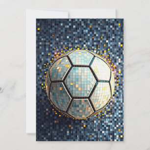 Invitación Arte abstracto del fútbol Mosaico Azul Copa Mundia
