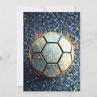 Invitación Arte abstracto del fútbol Mosaico Azul Copa Mundia