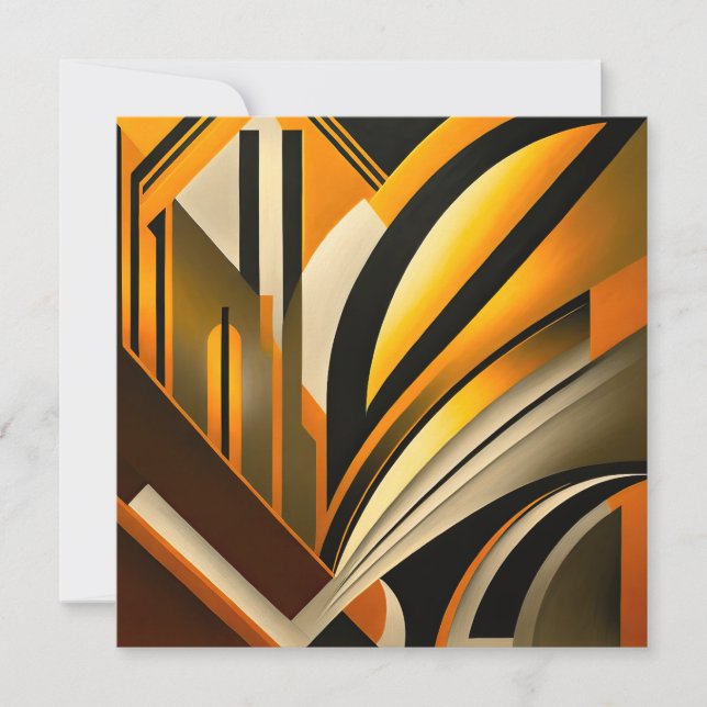 Invitación Arte abstracto geométrico de oro (Anverso)
