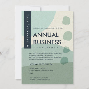 INVITACIÓN ARTE ABSTRACTO MODERNO EVENTO DE CONFERENCIA AZUL 