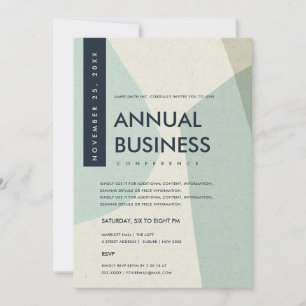 INVITACIÓN ARTE ABSTRACTO MODERNO EVENTO DE CONFERENCIA AZUL 