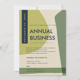 INVITACIÓN ARTE ABSTRACTO MODERNO EVENTO DE CONFERENCIA VERDE