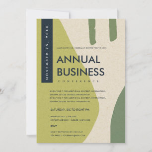 INVITACIÓN ARTE ABSTRACTO MODERNO EVENTO DE CONFERENCIA VERDE
