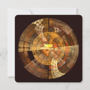 Invitación Arte abstracto radial de integridad en tonos dorad