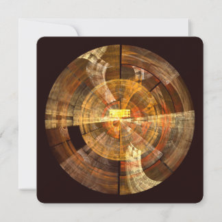 Invitación Arte abstracto radial de integridad en tonos dorad