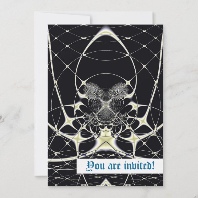 Invitación Arte Abstracto Telaraña Dorada (Anverso)