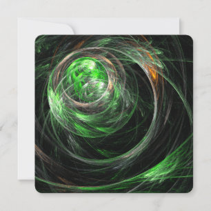 Invitación Arte abstracto verde alrededor del mundo