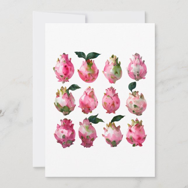 Invitación Arte acuático de Pitaya tropical (Anverso)