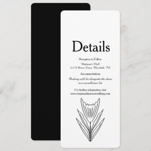 Invitación Arte botánico minimalista de línea floral monocrom