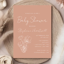Arte Botánico Moderno en Línea para Baby Shower en