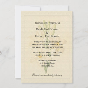 Invitación Arte botánico vintage elegante lirio blanco boda