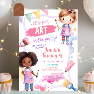 Invitación Arte color pastel en una fiesta de cumpleaños Fies