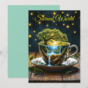 Invitación Arte colorido en miniatura de teacup maravilloso t