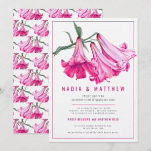 Invitación Arte de acuarela de flor de lirio rosa para boda