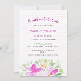 Invitación Arte de acuarela floral de verano rosa Rubor