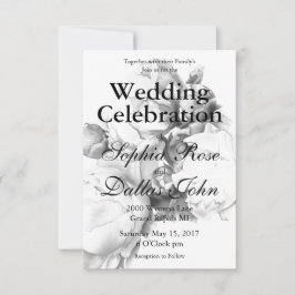 Invitación Arte de acuarela floral elegante de peones blancos