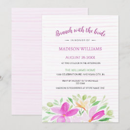 Invitación Arte de Acuarela Floral Rosa de Verano