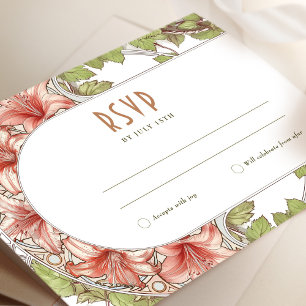 Invitación Arte de Amaryllis vintage para Bodas de RSVP Nouve