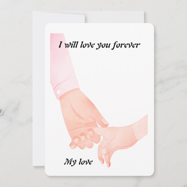 Invitación Arte de amor mano a mano - padre e hijo sostienen  (Anverso)