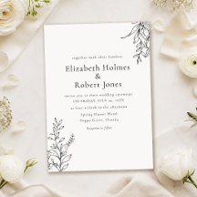 Arte de Boda Minimalista de Línea en Blanco y Negr