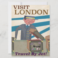 Arte de cartel de viaje vintage de Visita Londres