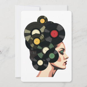 Invitación Arte de cartel de vinilo retro estilizado