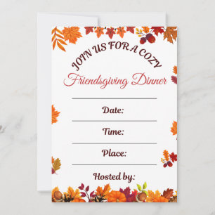 Invitación Arte de cena acogedora de Friendsgiving