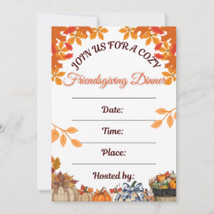 Invitación Arte de cena acogedora de Friendsgiving