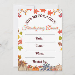 Invitación Arte de cena de Friendsgiving acogedor