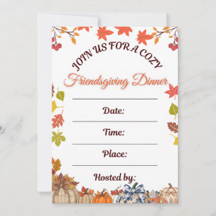 Invitación Arte de cena de Friendsgiving acogedor