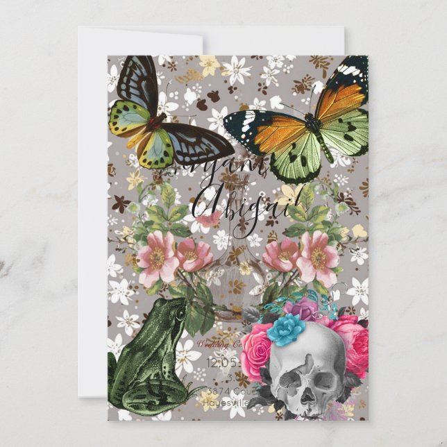 Invitación Arte de Clipart Collage Card (Anverso)