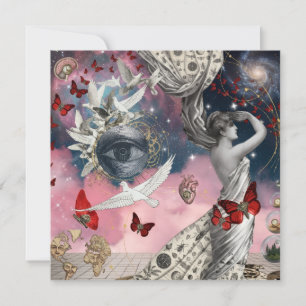 Invitación Arte de collage surrealista dadaísmo grabado antig
