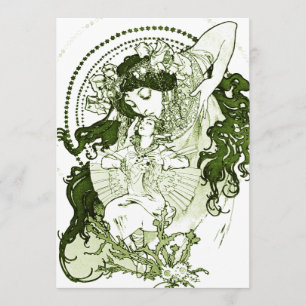 Invitación Arte de dama verde