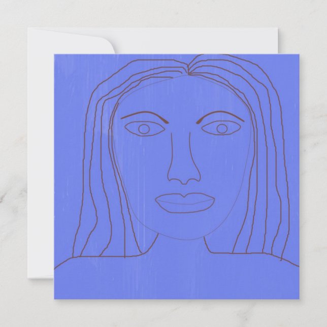 Invitación arte de dibujo abstracto chica (Anverso)