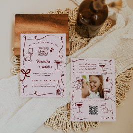 Invitación Arte de Doodle Retro caprichoso | BODA