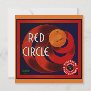 Invitación Arte de etiqueta de caja de frutas vintage naranja