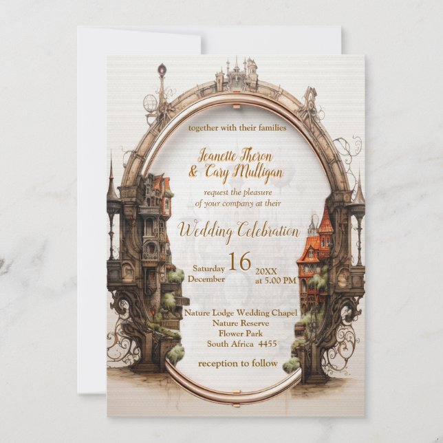 Invitación Arte de fantasía vintage (Anverso)