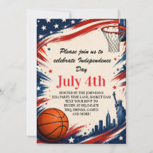 Arte de fondo de baloncesto del Día de la Independ