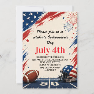 Invitación Arte de fondo de fútbol del Día de la Independenci