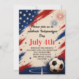 Invitación Arte de fondo de fútbol del Día de la Independenci