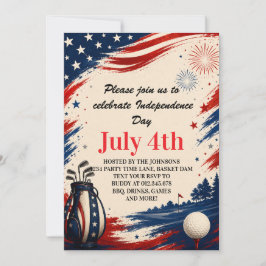 Invitación Arte de fondo de golf del Día de la Independencia