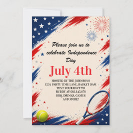 Invitación Arte de fondo de tenis del Día de la Independencia
