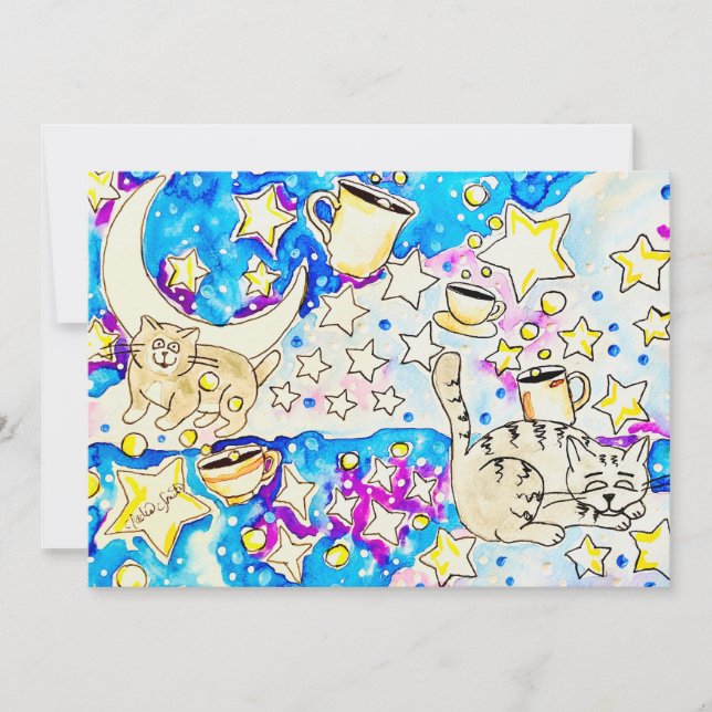 Invitación Arte de Gatito (Anverso)