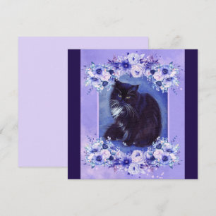 Invitación arte de gato esmoquin negro y blanco por Renee Lav