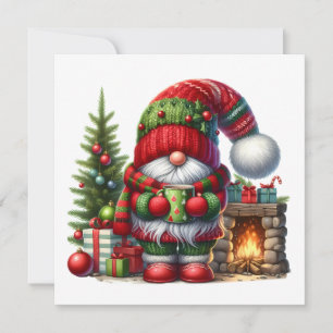 Invitación Arte de Gnomo Navideño Acogedor – Fiesta Navideña