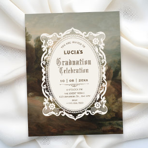Invitación arte de graduación vintage