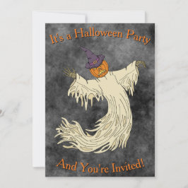 Invitación Arte de Halloween del Fantasma con Cabeza de Calab