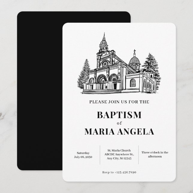 Invitación Arte de iglesia minimalista (Anverso / Reverso)