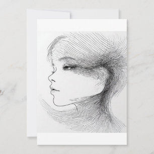 Invitación Arte de ilustración de línea continua de una cara