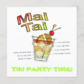 INVITACIÓN ARTE DE LA RECETA DE CÓCTELES MAI TAI